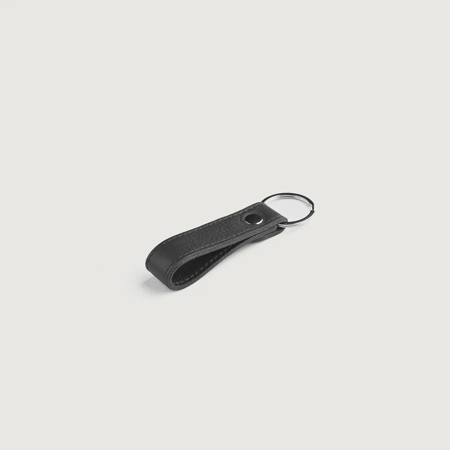Adkins Black Leather Keychain
