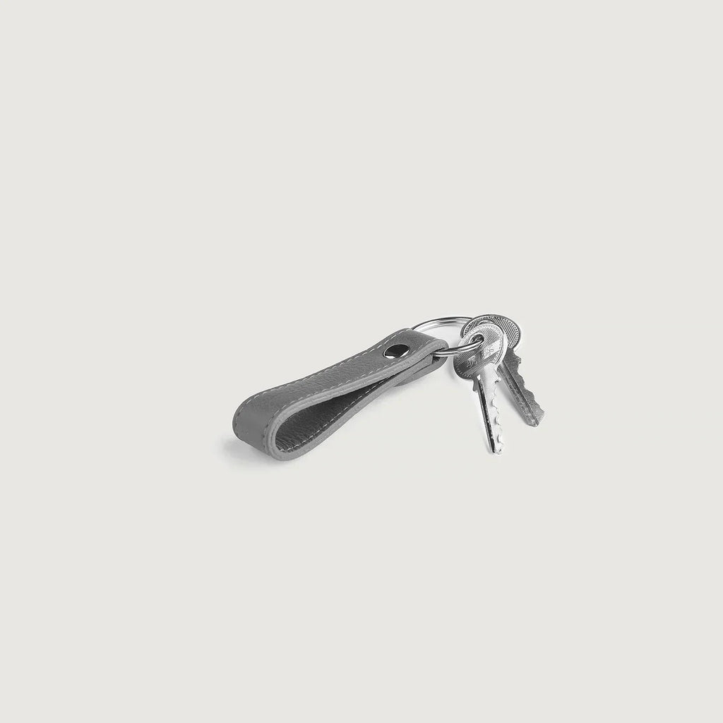 Adkins Grey Leather Keychain